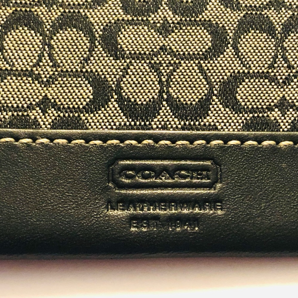 Coach black and gray leatherware signature mini wallet with key fob - Picture 3 of 6